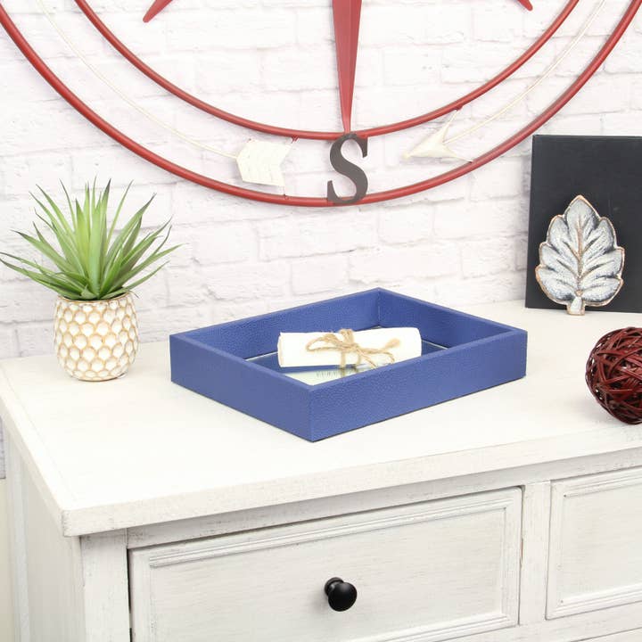 Cheungs Home Decor - Wholesale Decorative Tray - Labai Shagreen Mirrored Tray - Small | 8 colors |7