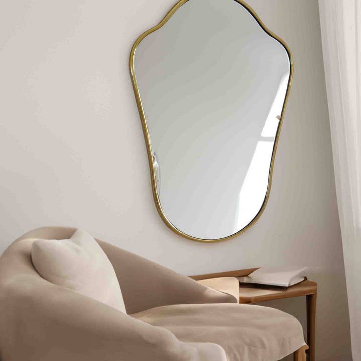 Palmeraies - Wholesale Wall Mirror - Antique Brass Mirror - Italian Shield Brass Frame Mirror