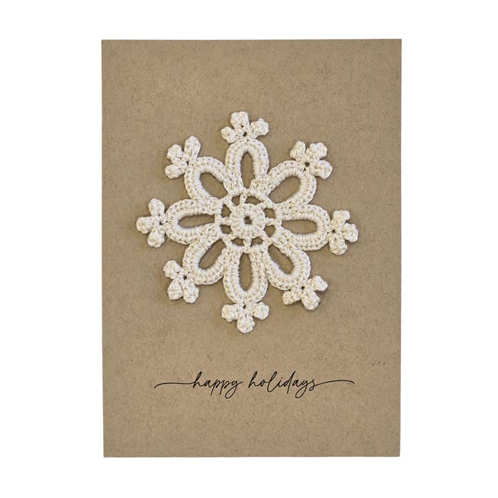 Hand-Crocheted Snowflake Greeting Card for wholesale by Melange Collection