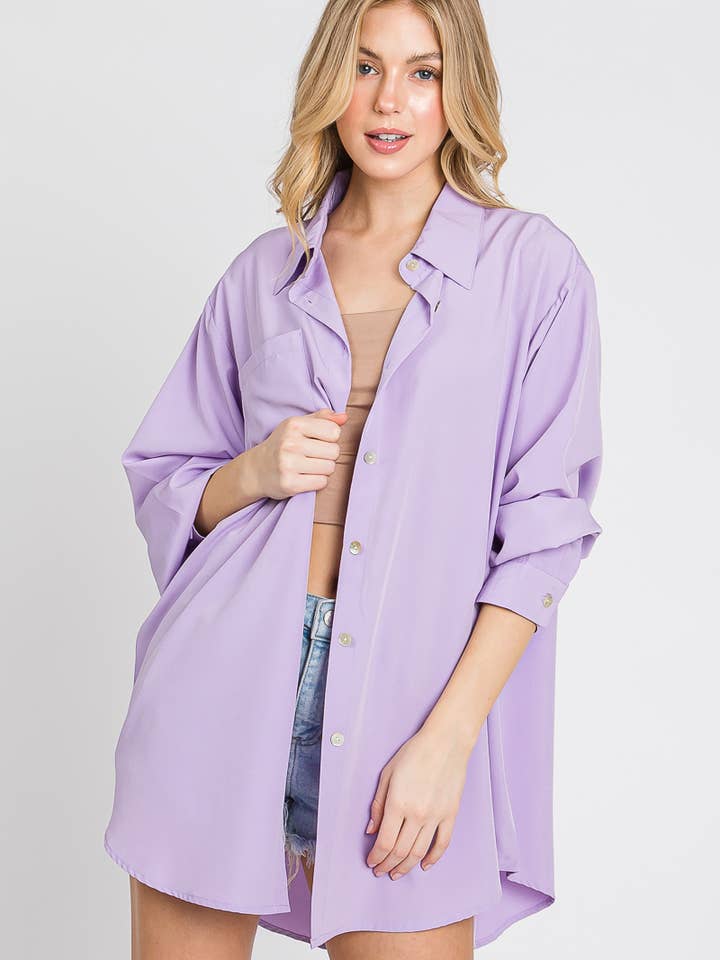 Button Down Tunic Shirt. for wholesale by Sewn and Seen