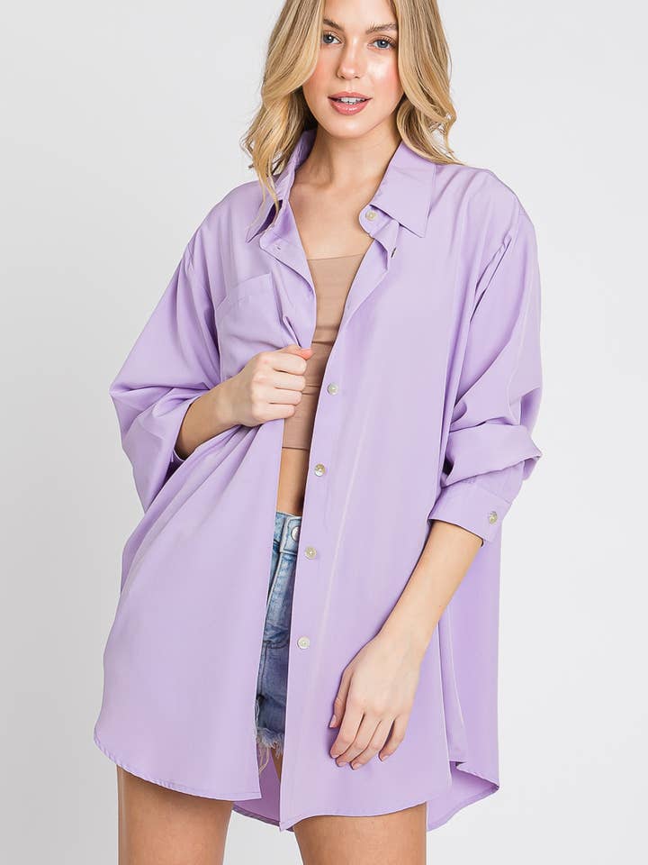 Button Down Tunic Shirt. for wholesale by Sewn and Seen