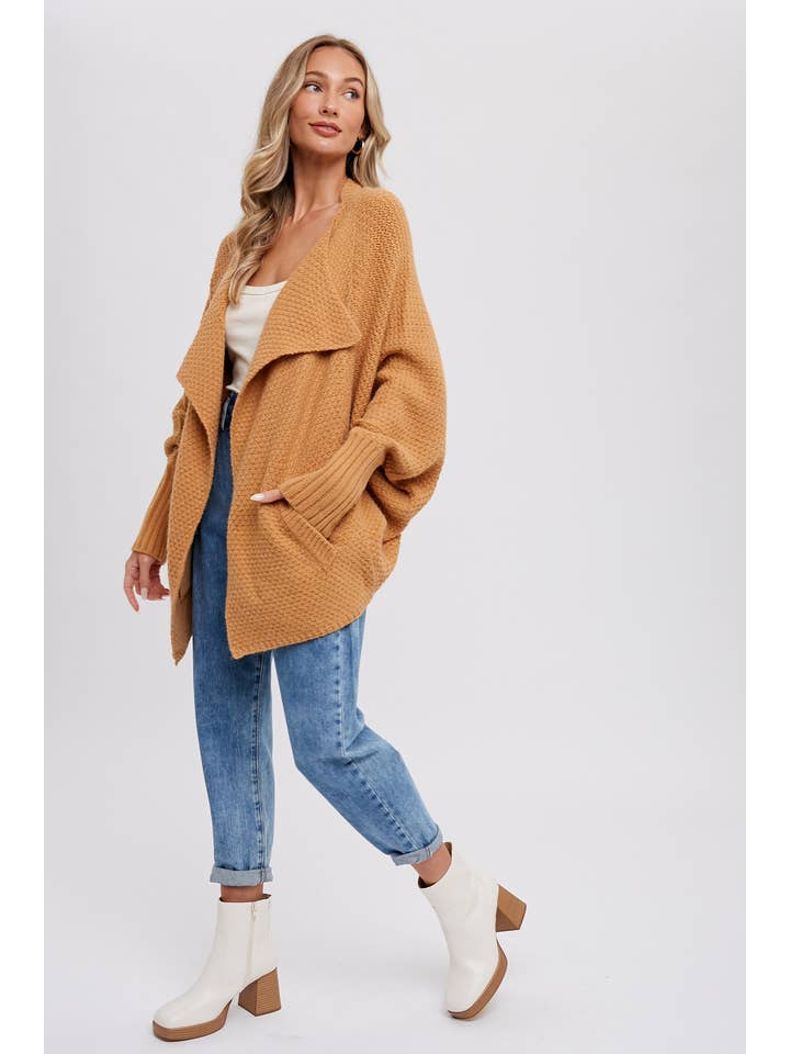 Bluivy - Wholesale Cardigan - Women's - WAFFLE COCOON SWEATER CARDIGAN23