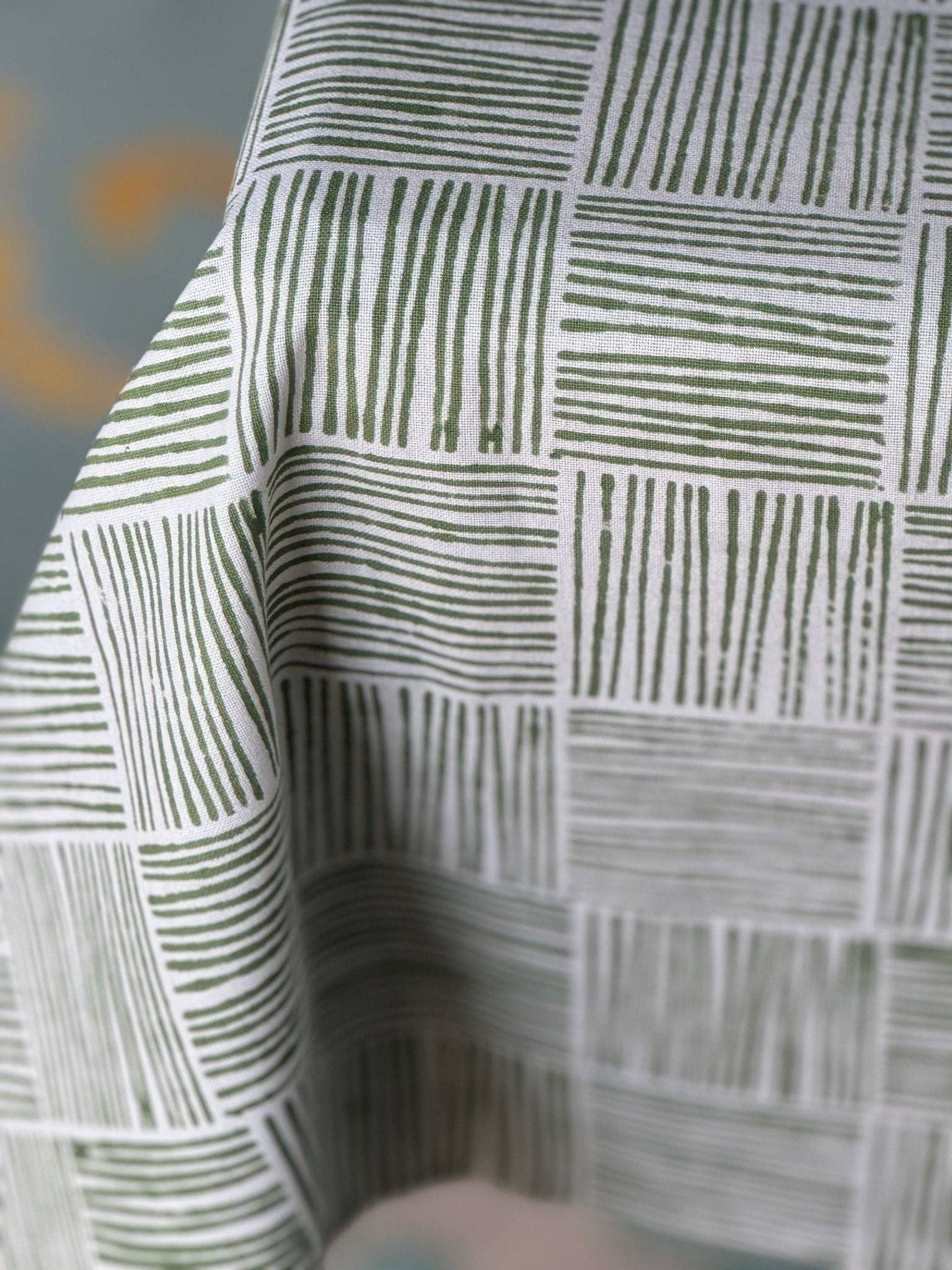 Mended - Wholesale Tablecloth - Table Throw - Striped, Sage2