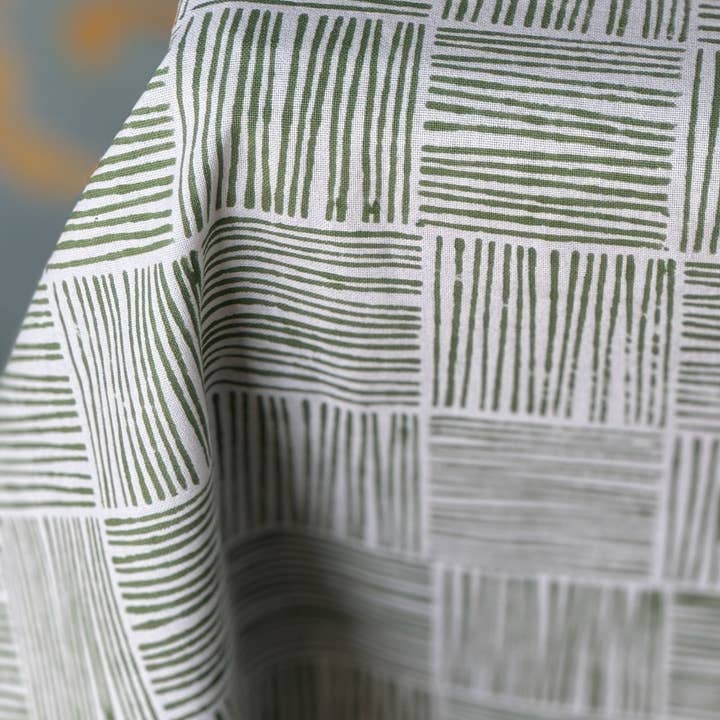 Mended - Wholesale Tablecloth - Table Throw - Striped, Sage2