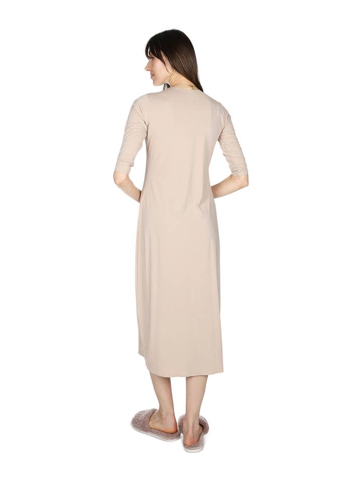 Infinity Classics International Inc. - Wholesale Dress - Women's - Women's Bonded 3/4 Sleeve Slip Dress2