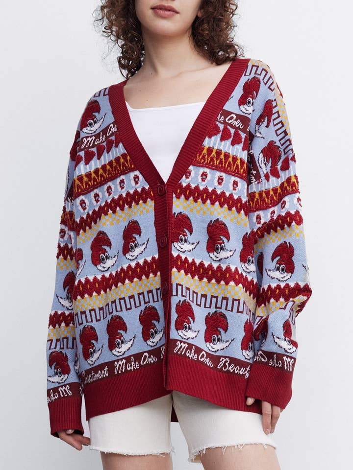 URBAN REVIVO Woody Contrast Trim Button Up Cardigan for wholesale by UrbanRevivo