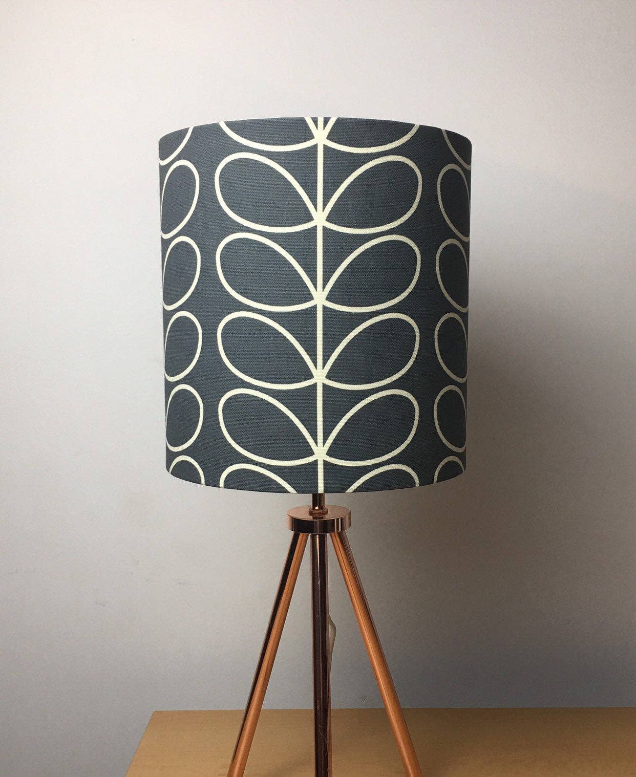 LouSeal Handmade Lampshades - Wholesale Lamp Shade - Orla Kiely Linear Stem Cool Grey Handmade Lampshade8
