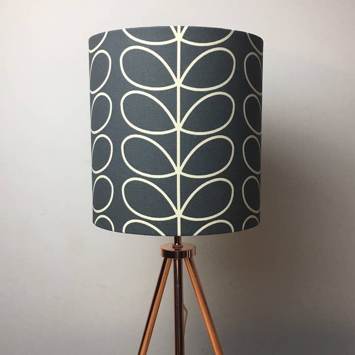LouSeal Handmade Lampshades - Wholesale Lamp Shade - Orla Kiely Linear Stem Cool Grey Handmade Lampshade8