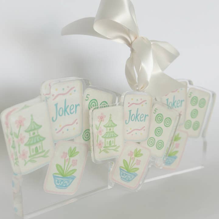 Anna Walding Art - Wholesale Ornament - Acrylic Mahjong Block - Ornament, mini, large 3