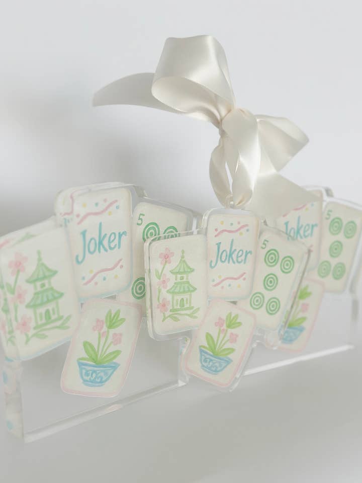 Acrylic Mahjong Block - Ornament, mini, large for wholesale by Anna Walding Art