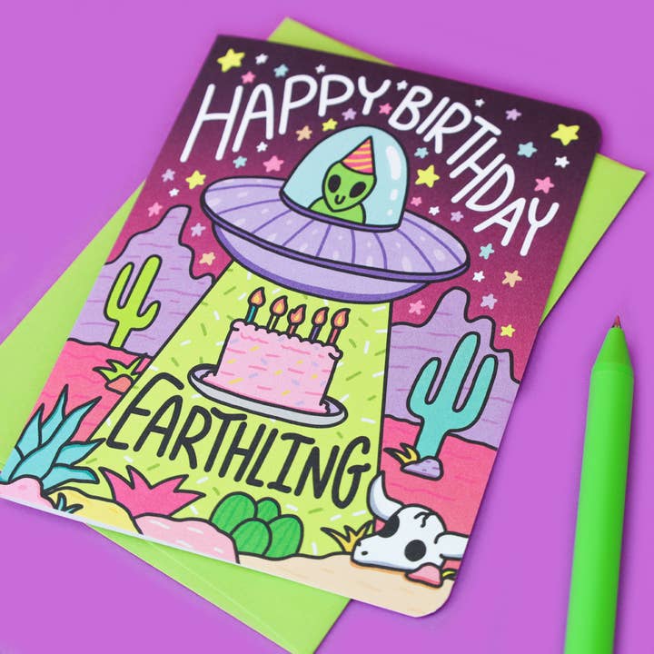 Turtle's Soup - Wholesale Verjaardagskaartje - Happy Birthday Earthling Alien verjaardagskaart1