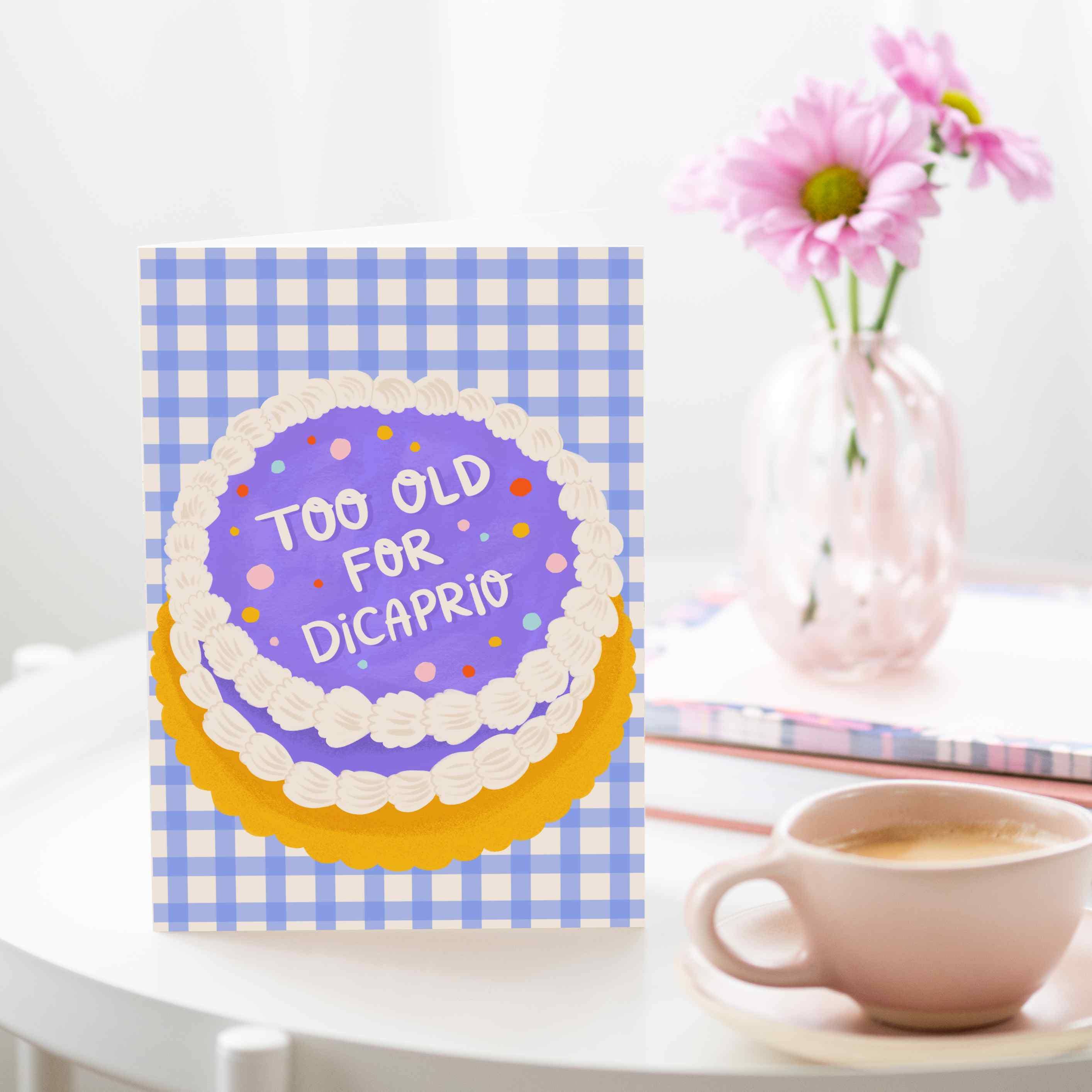 Tikkled Pink – postal de parabéns por atacado – Velho demais para DiCaprio | Cartão engraçado de 25 anos1