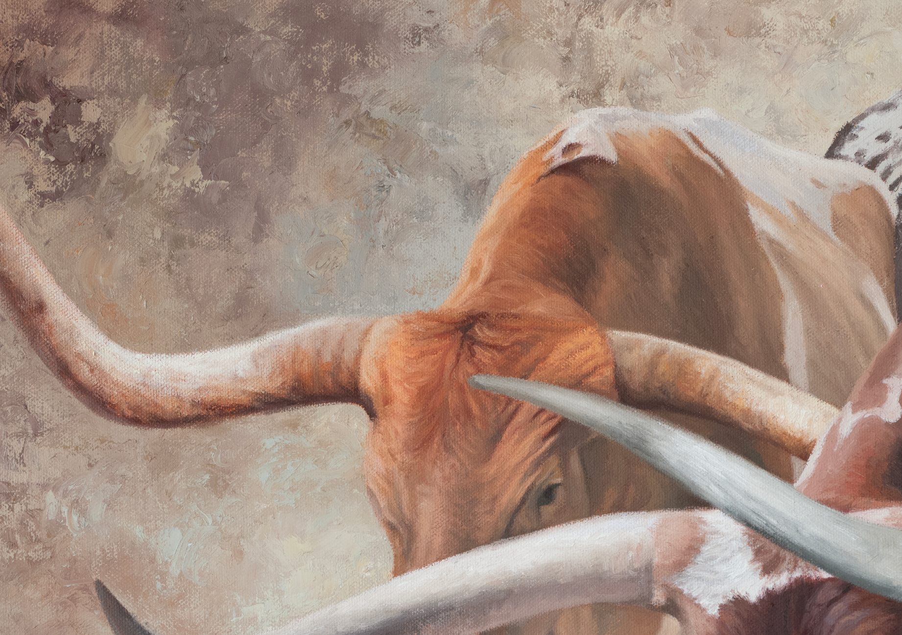 James Corwin Fine Art - Vente Affiche d'art - Impression sur toile Western Trail Boss - Texas Longhorn Cattle Art3