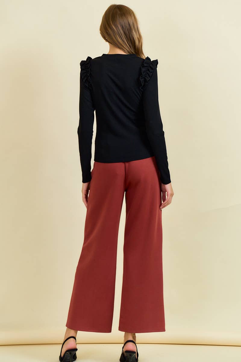 Doe and Rae – Engroshandel Bukser - Dame – SMØRBLØDE BØRSTET MODAL PINTUCK BUKSER - 8839P4