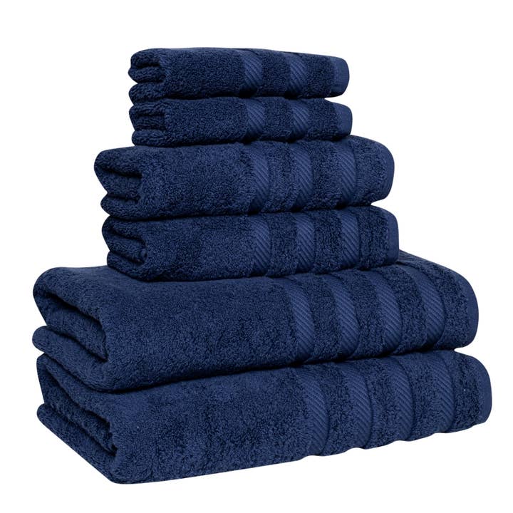 Elysium 6-Piece Turkish Towel Set - Navy for wholesale by Still Water Linens