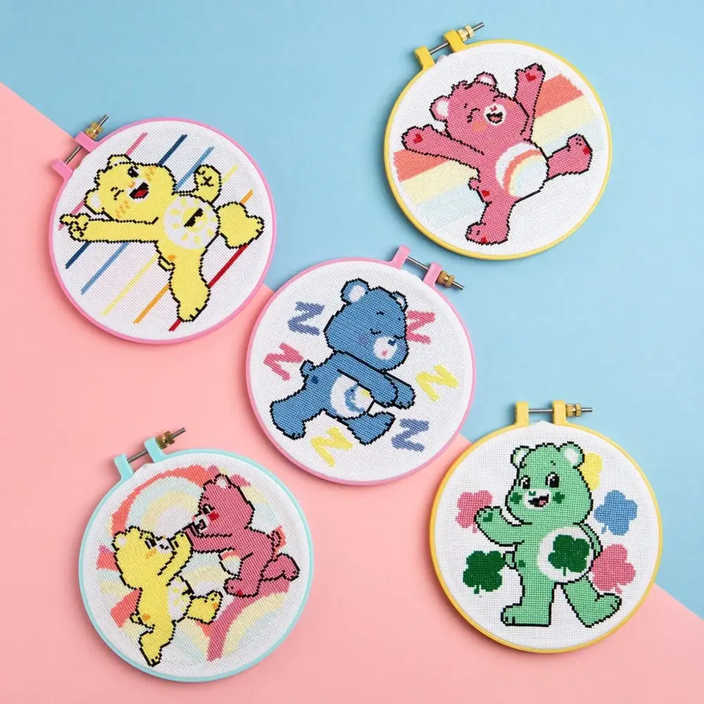 Wool Couture Company – wholesale DIY craft kit – Care Bears Cheer Bear Beginner Cross Stitch Kit2