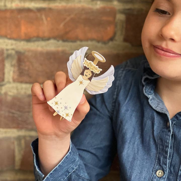 Cotton Twist - Wholesale DIY Craft Kit - Kids - Make Your Own Angel Peg Doll