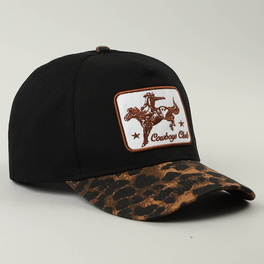 Fashion City - Vendita all'ingrosso Cappellino  da camionista - Unisex - Cappello Trucker con Visiera Leopardata Ricamata Cowboys Club3