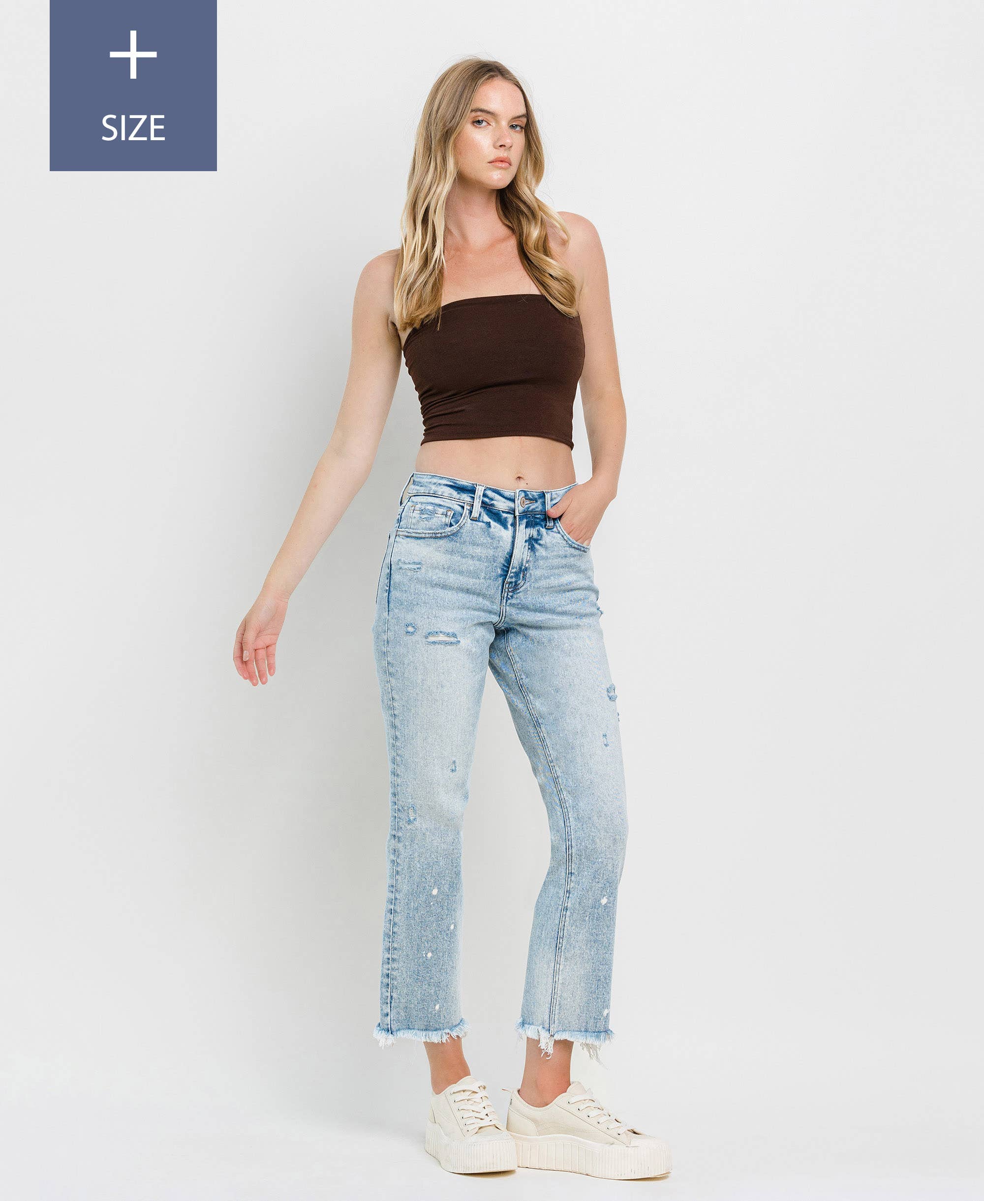 ENTDECKE MICH GERADE JEANS MIT HOHEM BUND ZUR BAUCHKONTROLLE IN ÜBERGRÖSSE LV1295-P für den Großhandel auf Faire7