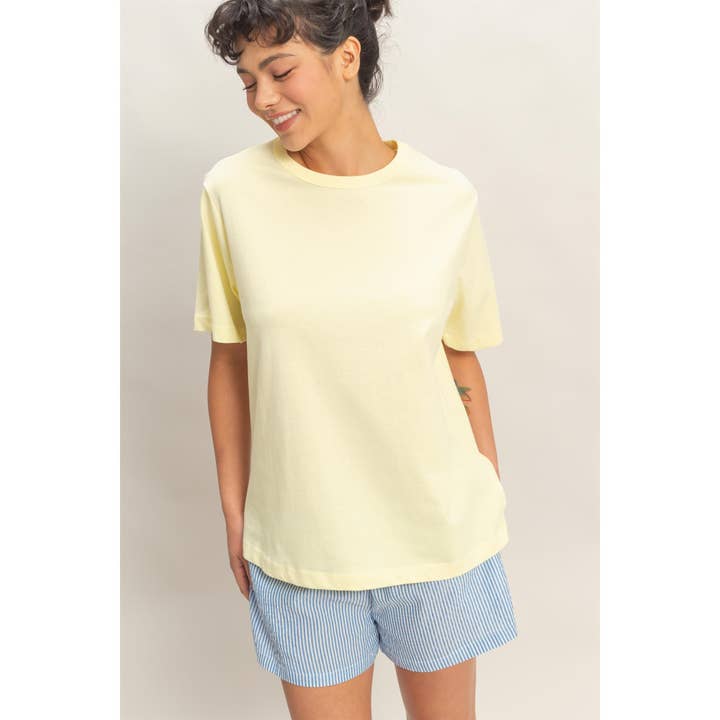 Oversized kortærmet T-shirt med rund hals for engroshandel hos Double Zero