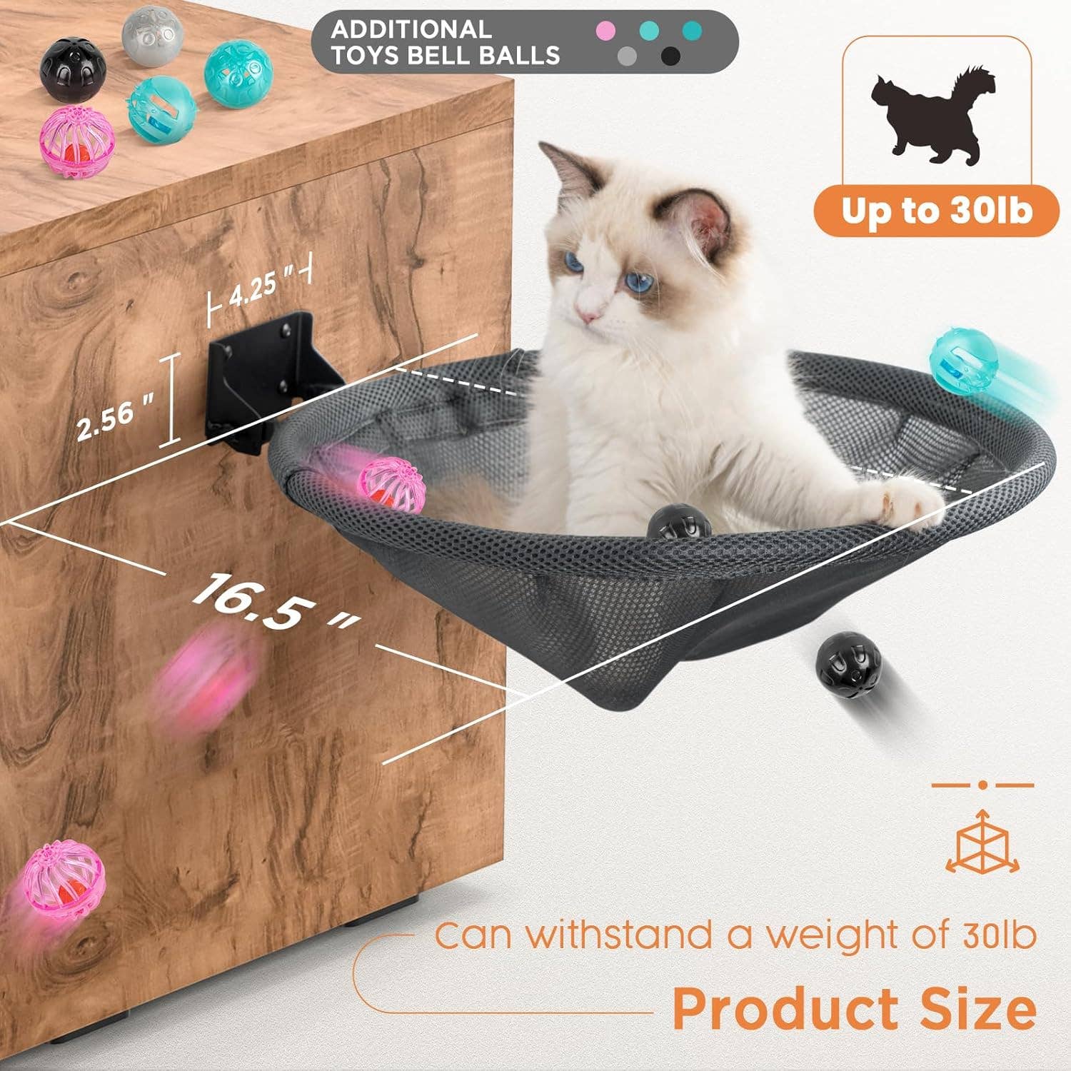 VIGOR - Wholesale Bed voor huisdieren- Kat/hond - Opvouwbare & Stabiele Kattenbedden - Ademend Kattenwandplanken3