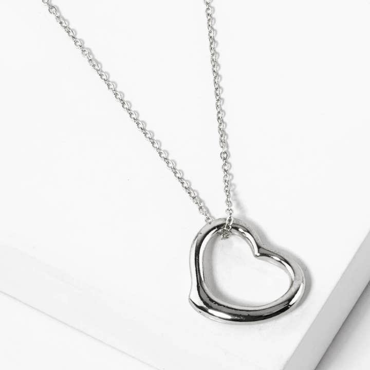 Wild Honey - Wholesale Pendant/Charm Necklace - Metal Sideways 23mm Heart Pendant Necklace3