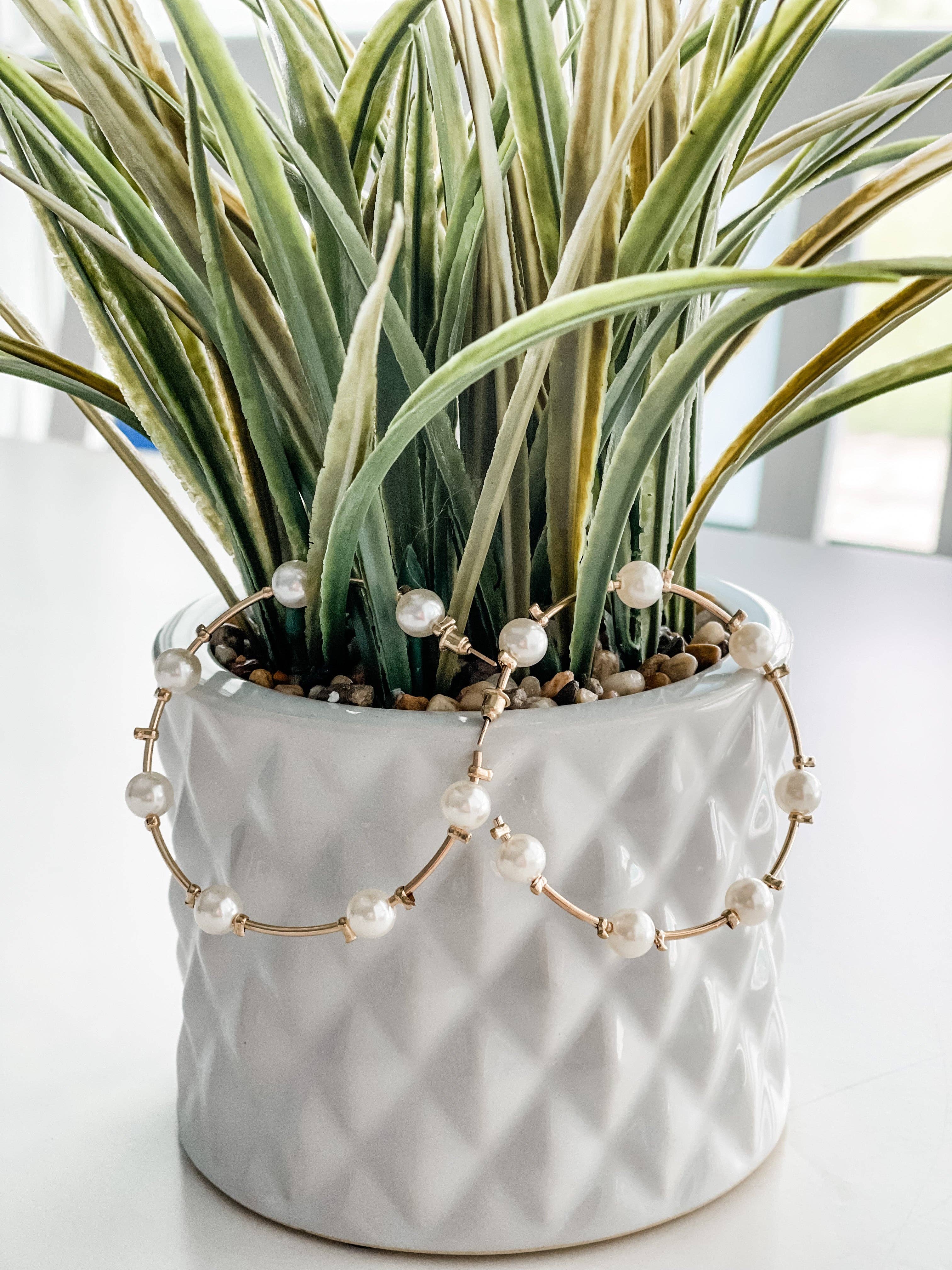 Harris Girls & Co. - Wholesale Hoop Earrings - "Nine To Midnight" Pearl Earrings1