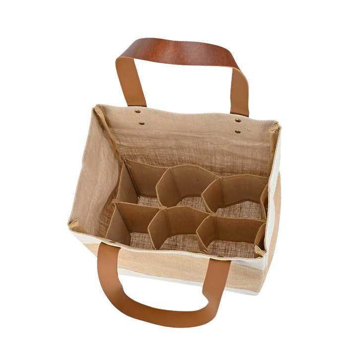 Out of the Woods® by KeepCool Bags - Wholesale Wine Tote - Jute 2-in-1 Convertible Beverage Tote - SMALL CASE PACKS