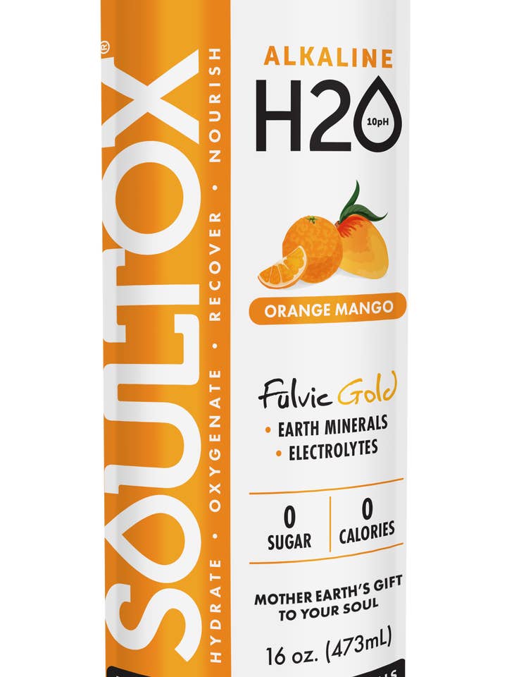 SOULTOX 10PH alkalische mineraalwaterblikken -Orange Mango voor wholesale door Lucky Soul