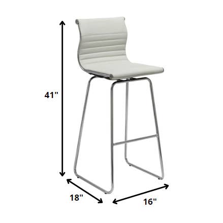 Greenwestons - Wholesale Stool - Two 41" White Leatherette And Steel Bar Stools1