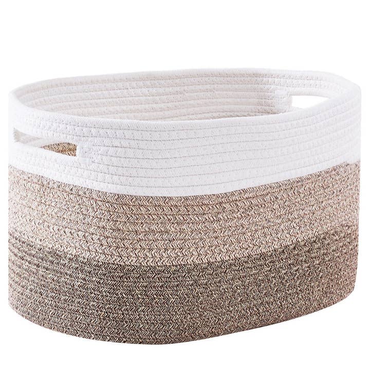 Cotton Rope Basket 3 Packs 22L Woven Storage Basket for Organizing for wholesale by Hard Rock Health Stores