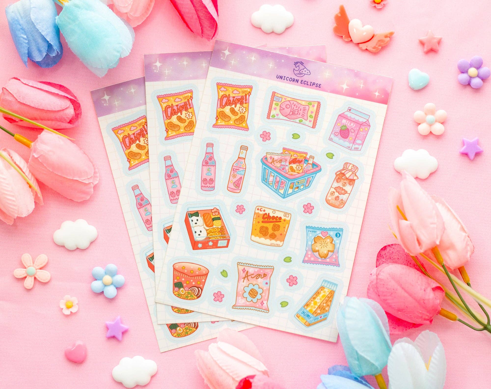 Unicorn Eclipse - Vente Autocollant - Feuille d'autocollants Mini Mart2