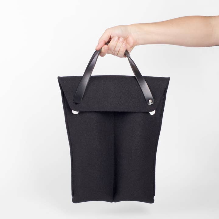 Felt Wine Carrier, Double Bottle for wholesale by Oberon Design