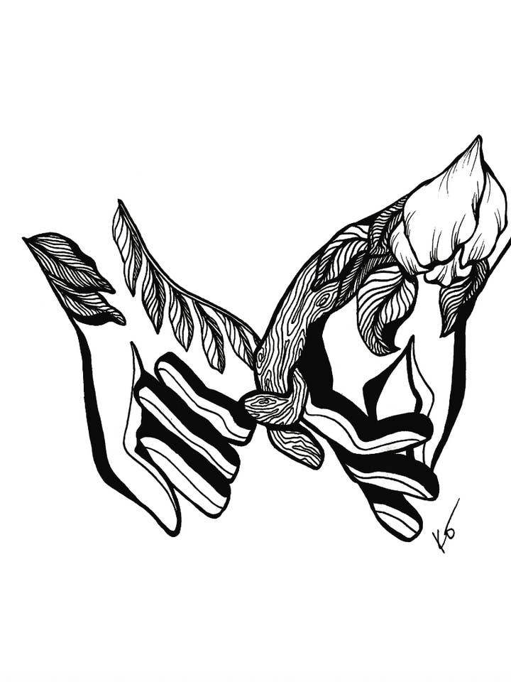 With You Art Print (hands) for wholesale by Mind & Company