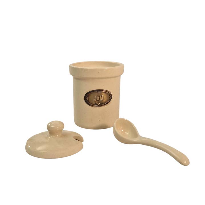 Geko Products - Wholesale Kitchen Storage/Organizer - Ceramic Jam Jar with Ceramic Spoon