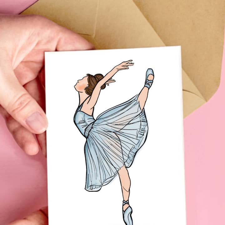 Ballerina Greeting Card- Ballet Lover Card for wholesale by Little Miss PinkerBell