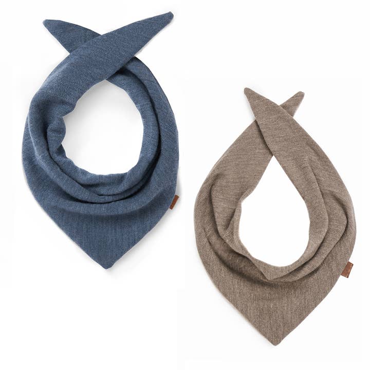 Merino reversible scarf - taupe-jeans for wholesale by MAYLILY