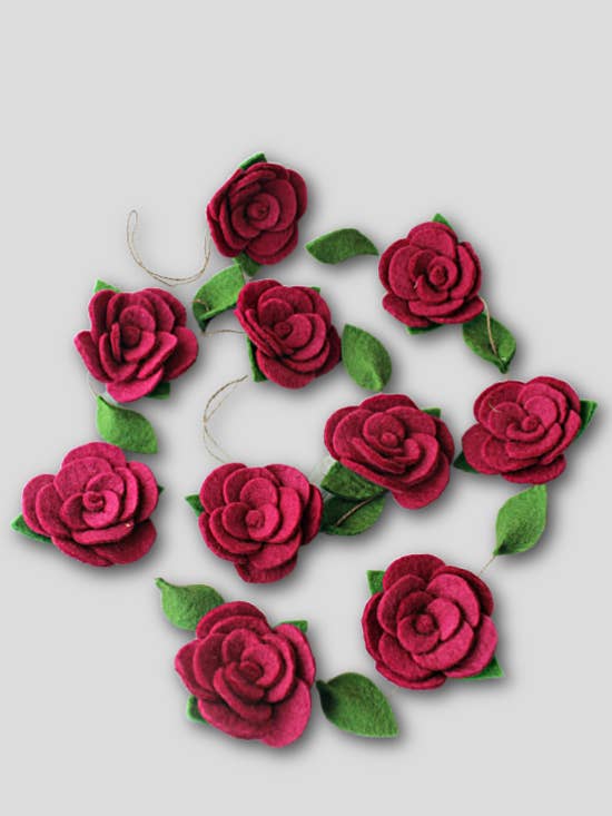 Felt Flower Garland for wholesale by Ganesh Himal Trading