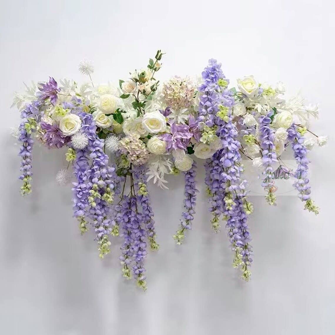 Sweet Home Deco – Flores artificiais por atacado – Spray de flor artificial de glicínia em seda de 110 cm, flores pendentes5