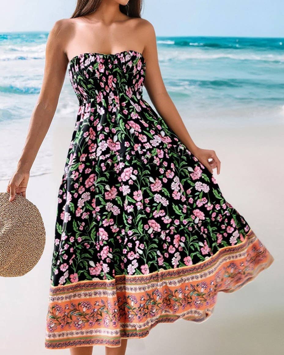 Rosa Clothing - Wholesale Skirt - Women's - Swing Style Bohemia Ethnic Floral maxi skirt32