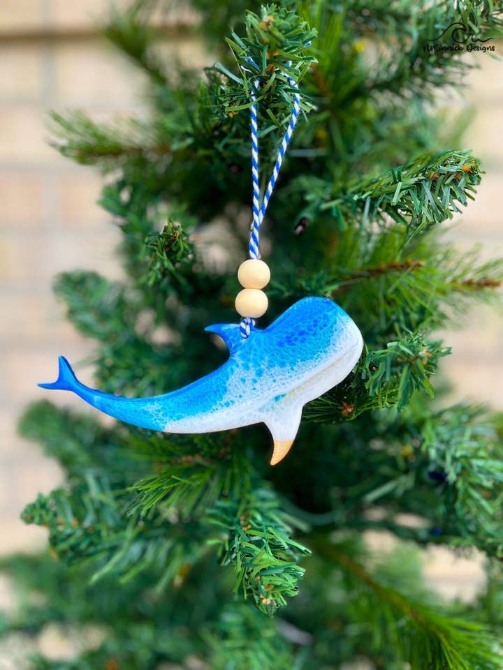 Whale Shark Ocean Resin Ornament for wholesale by NMinnick Designs