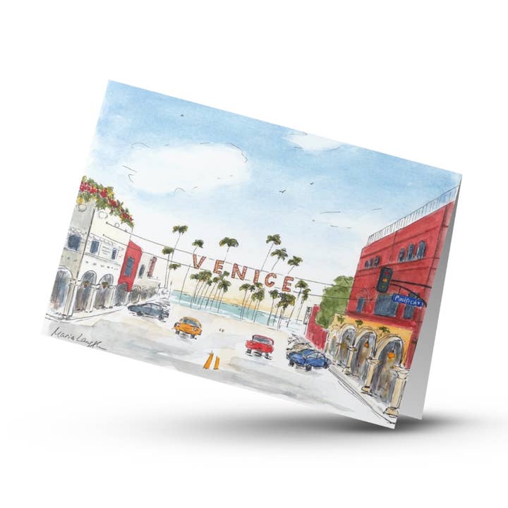 Venice Beach Klappgrußkarte mit Umschlag 5x7 für den Großhandel von Maria Langgle