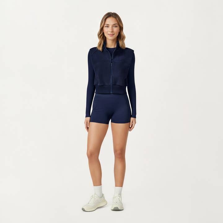 Active by Anna-Kaci - Wholesale Outerwear Vest - Women's - Cropped Zip Closure Vest with Stand Collar and Fitted Hem2