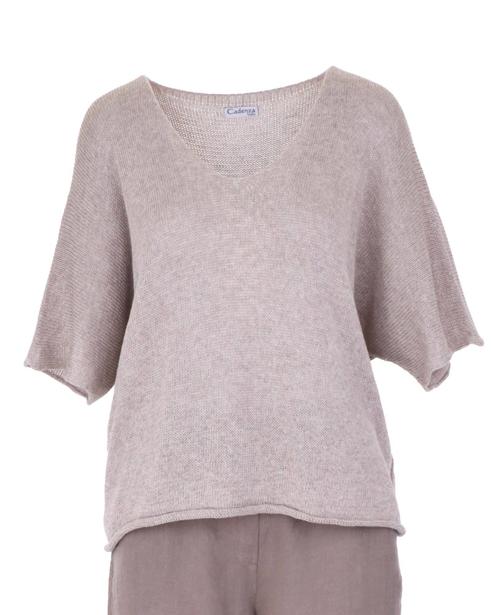 Cadenza Italy Ltd - Wholesale Knit Top - Women's - Cotton Blend V Neck Tunic Top17