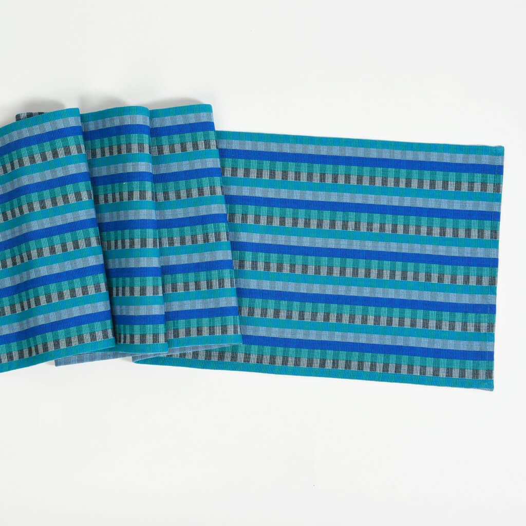 Blå månen Handvävd Guatemalansk Cuadritos Bordsduk | Blå Måne för wholesale på Faire1