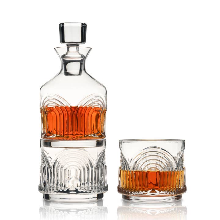 Stacking Decanter & Glasses Set – Deco Beau By Viski for wholesale by True Brands