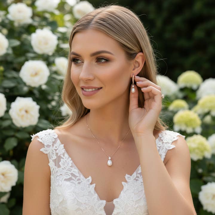 Athena Bridal Jewellery – wholesale Pendant/charm necklace – CZ COLLECTION - VINTAGE HEIRLOOM NECKLACE - CZNK72 SILVER2