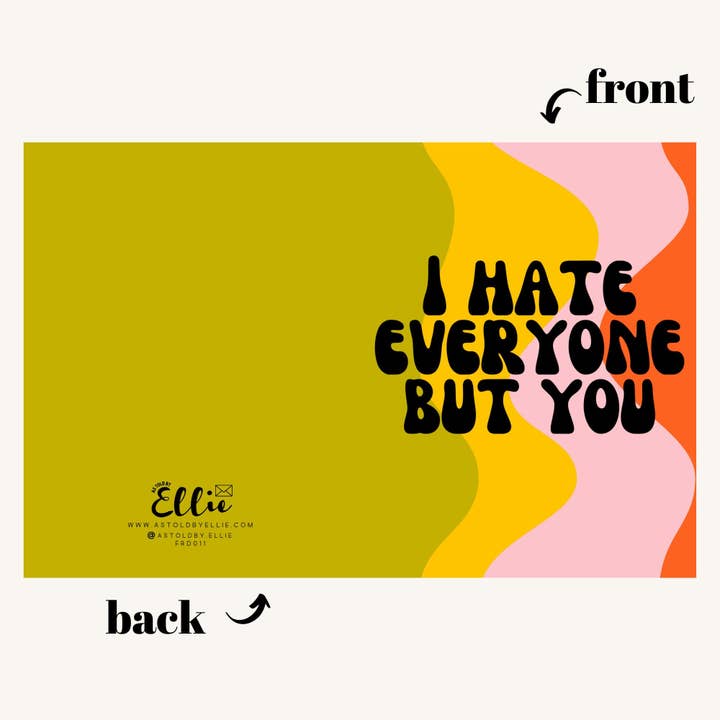 As Told By Ellie - Wholesale Liefdeskaartje - Ik haat iedereen behalve jij kaart2