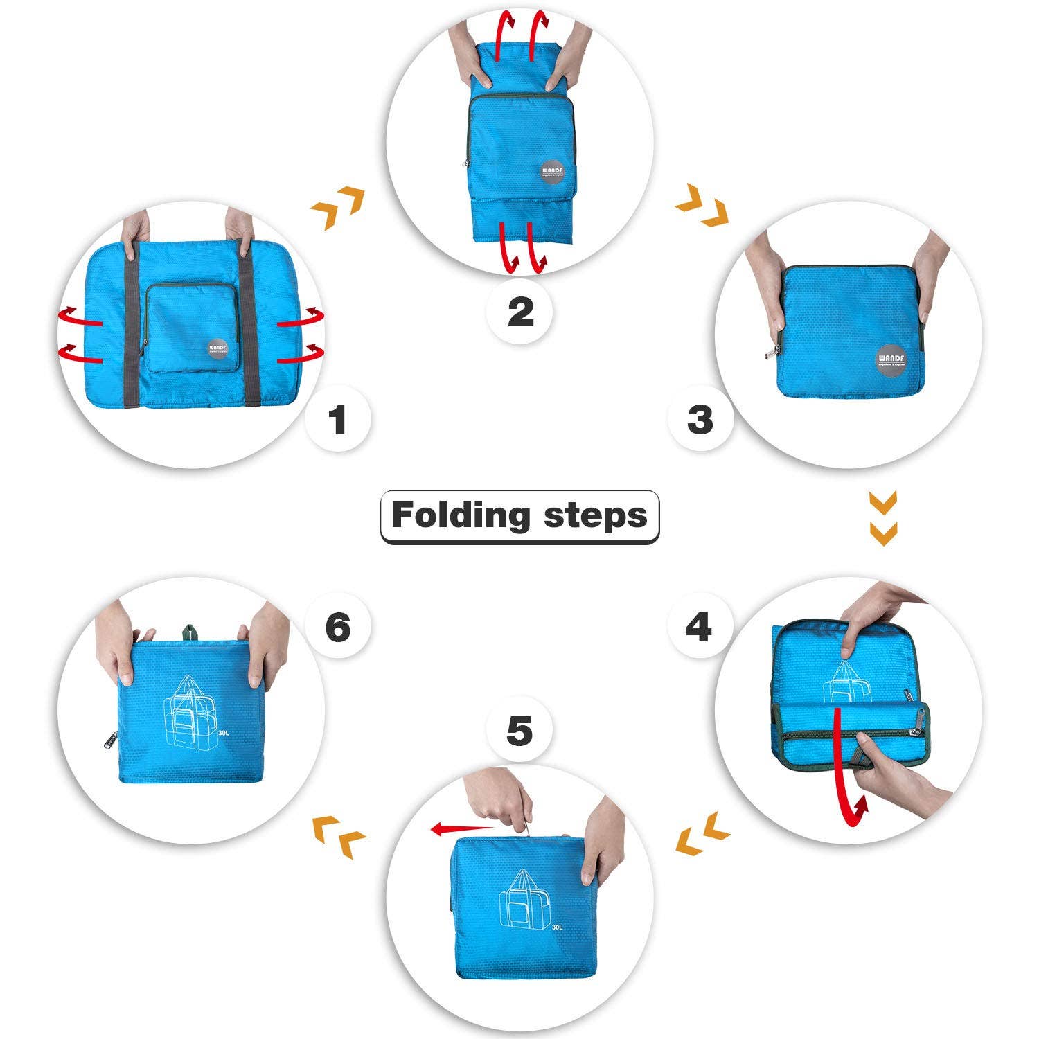 wandf – wholesale Duffelväskor – Unisex – Hopfällbar 30 L reseväska, weekenderväska 45 cm25