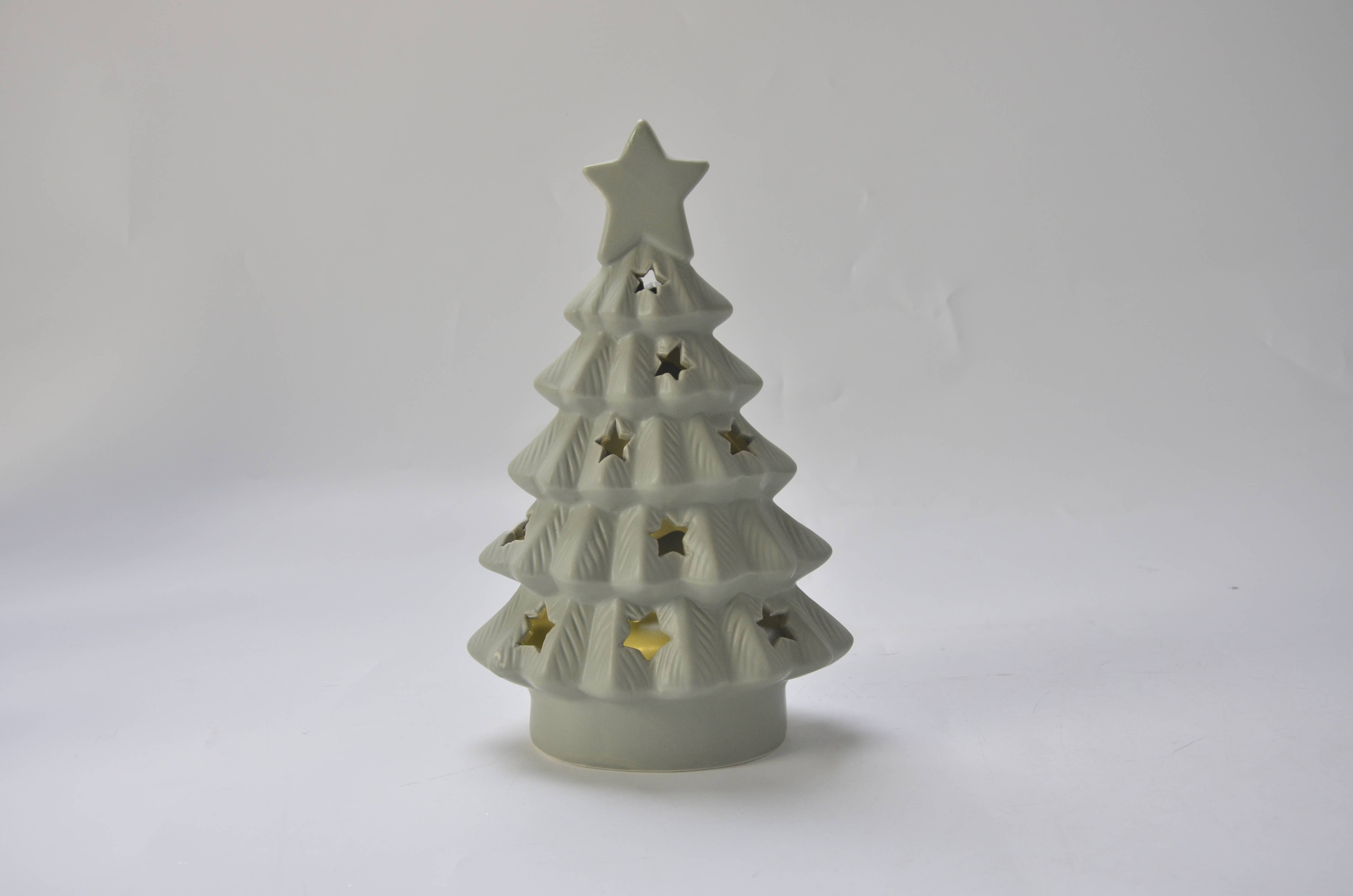 Drew Derose Design - Wholesale Christmas Decoration - 8.5" Beautifully Glittered LED Muted Green Tree with Star2